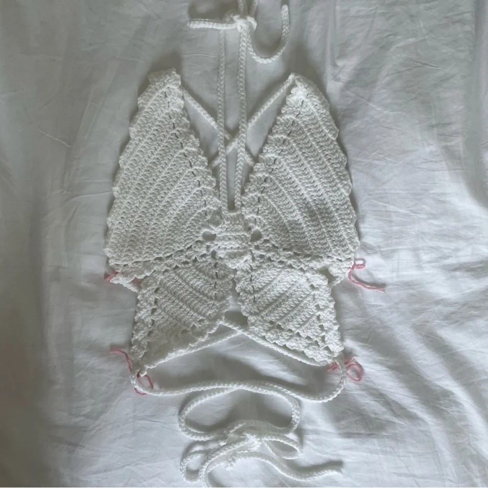 Crochet Butterfly Top – White